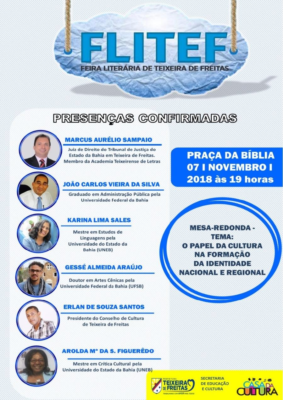  Mesa redonda irá debater a importância da formação cultural durante a FLITE