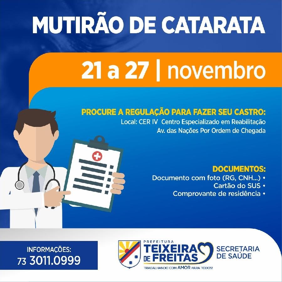  Secretaria Municipal de Saúde cadastra pacientes para novo Mutirão de Cirurgias de Catarata