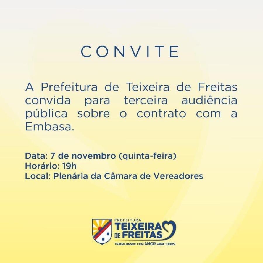  Discussão do contrato com a Embasa terá nova audiência pública nesta quinta (7)