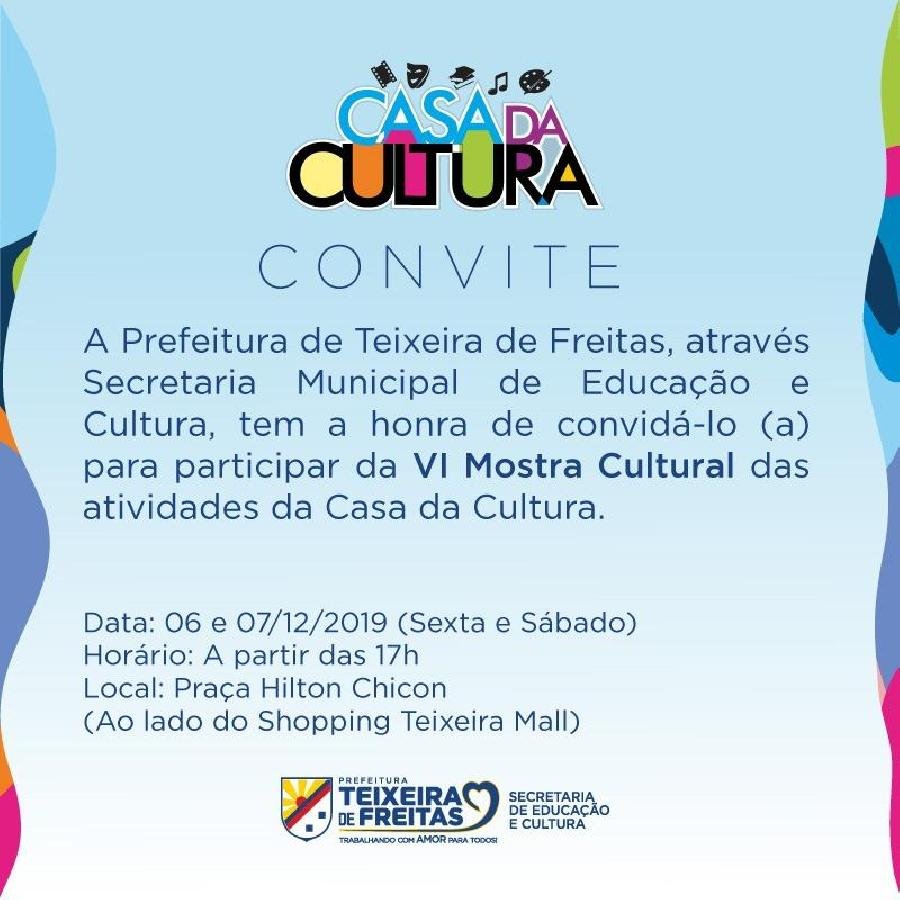 6ª edição da Mostra Cultural acontece nos próximos dias 6 e 7 de dezembro