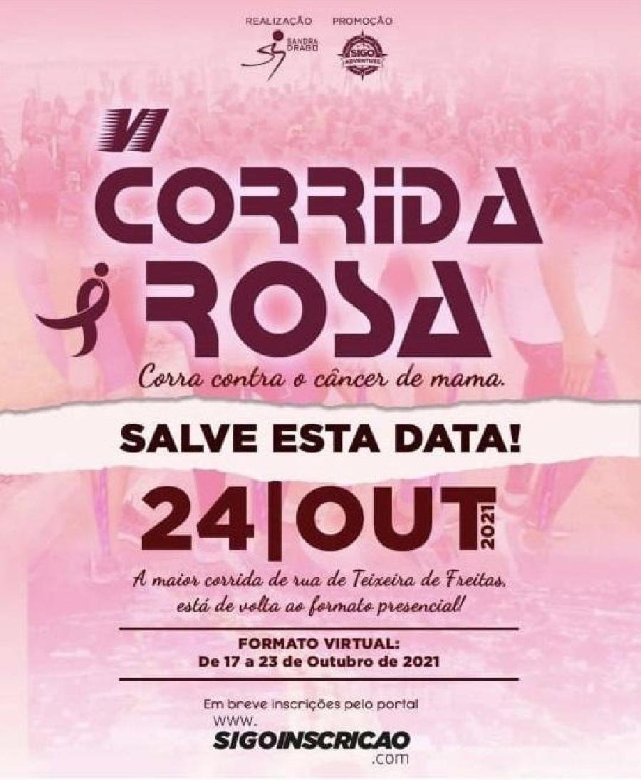 Prefeitura apoia a realização da 6ª Corrida Rosa neste domingo (24)