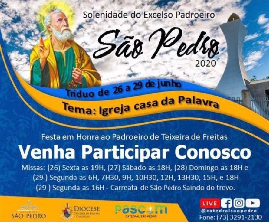 Participe do Tríduo em honra ao Excelso padroeiro São Pedro