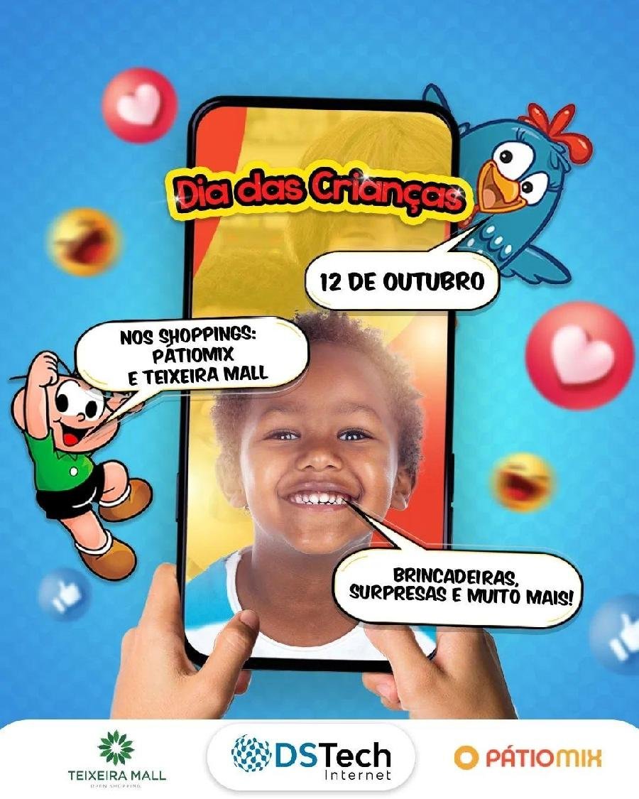 DSTech promove Dia das Crianças nos shoppings PátioMix e Teixeira Mall