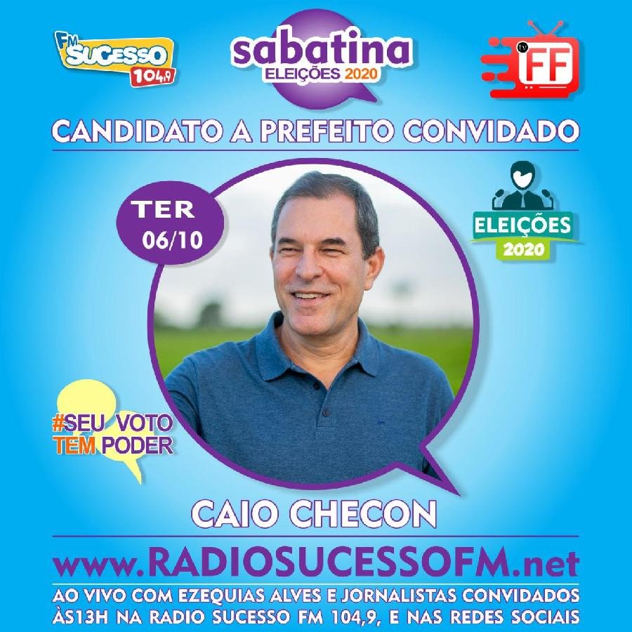 Terça de sabatina na Rádio Sucesso 104,9 FM e TVFF