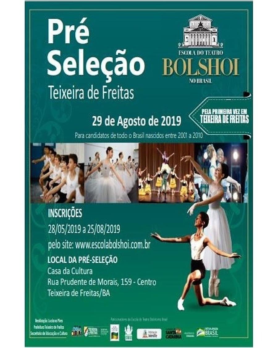  Inscrições para pré-seleção do Bolshoi em Teixeira de Freitas começam nesta terça (28